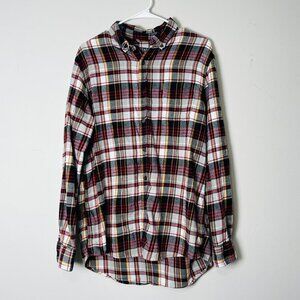 Chaps Flannel Shirt Men's Large Red Plaid Button Down‎ Long Sleeve Performance